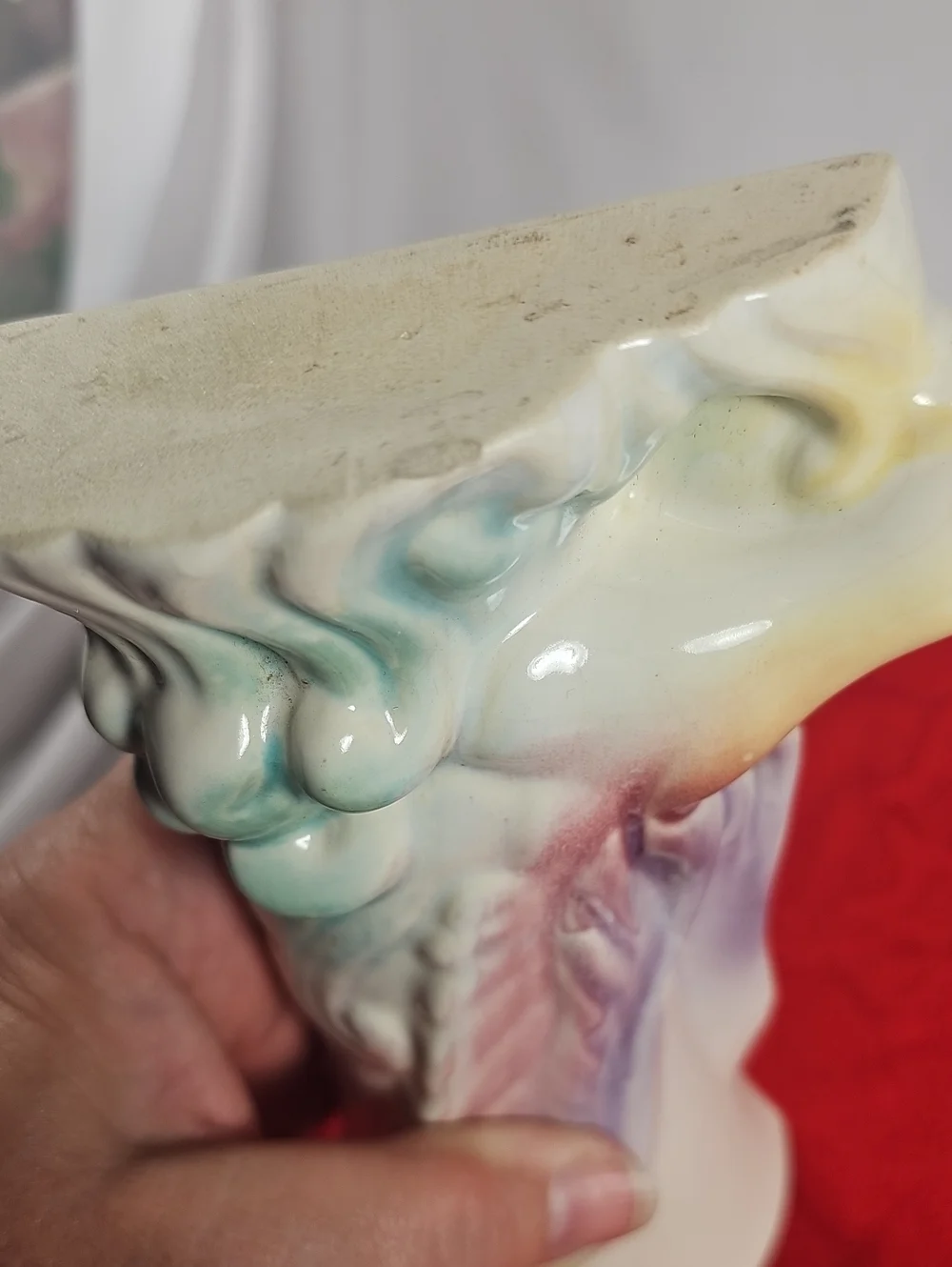 Mid Century Ceramic Bird of Paradise Wall Pocket Vase